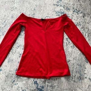 Over The Shoulder Deep V Top